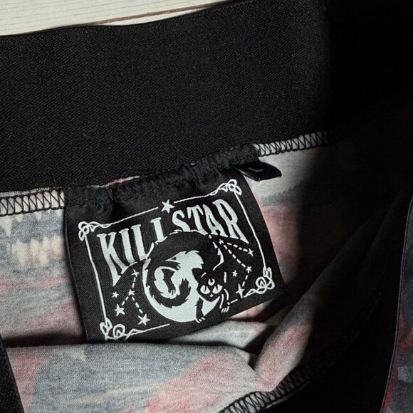 SOLD Killstar Red Rose Horror Monster Black Skater Skirt Large Stretch Goth Punk - Picture 4 of 8